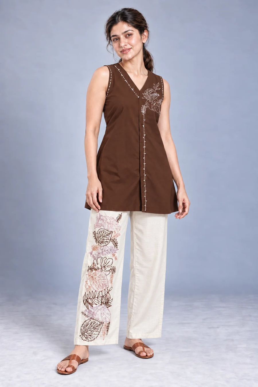 Cocoa Leaf Cotton Co-ord Set