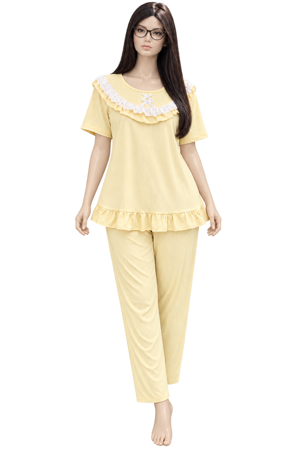 Premium Frill Nightsuit | Soft Stretchable Hosiery Co-Ord Set